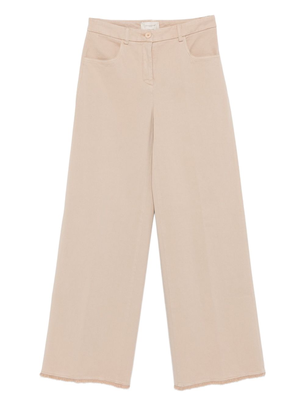 VIA MASINI 80 Wide-Leg Trousers with Frayed Hem for Women