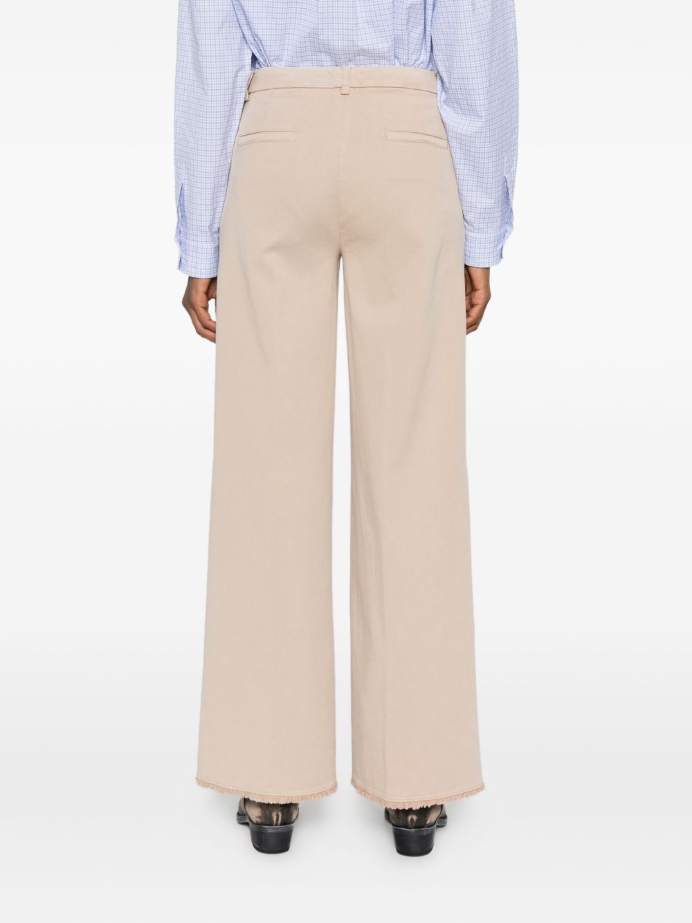VIA MASINI 80 Wide-Leg Trousers with Frayed Hem for Women