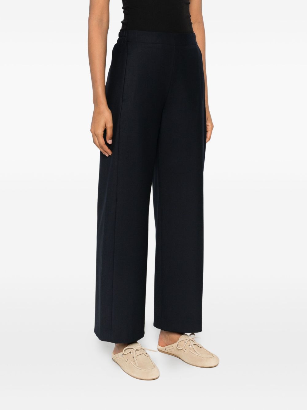 VIA MASINI 80 Wide Leg Wool Blend Trousers for Women