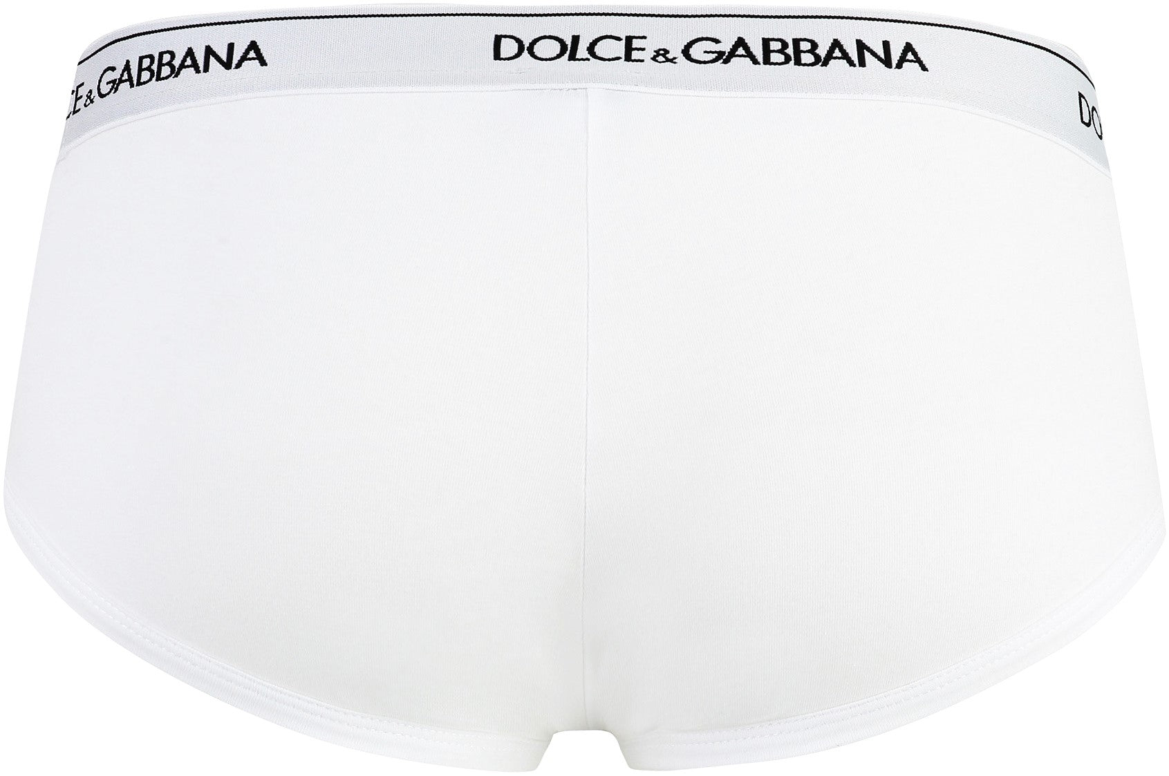 DOLCE & GABBANA Set of Two Cotton Briefs with Logoed Elastic Band