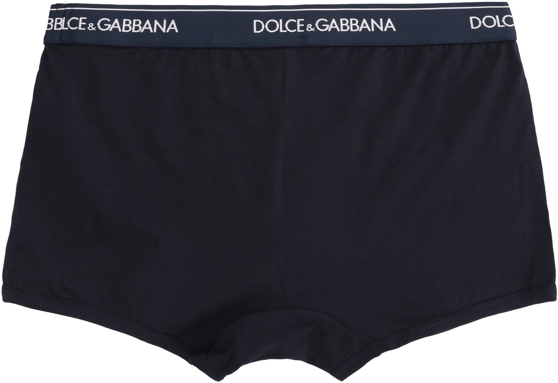 DOLCE & GABBANA Set of Two Cotton Boxers with Logoed Elastic Band