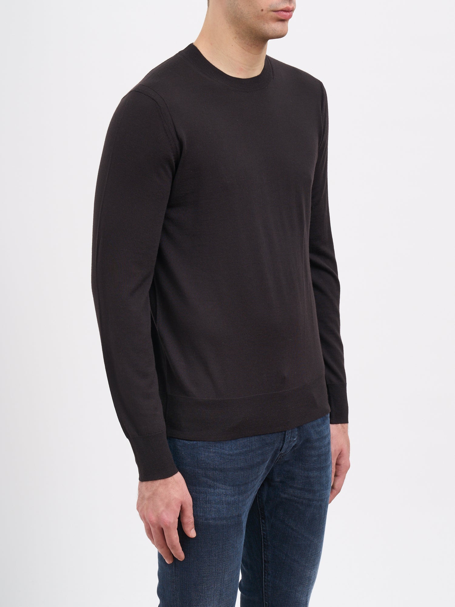 PAOLO PECORA Men's Wool Crew Neck Sweater - Size M