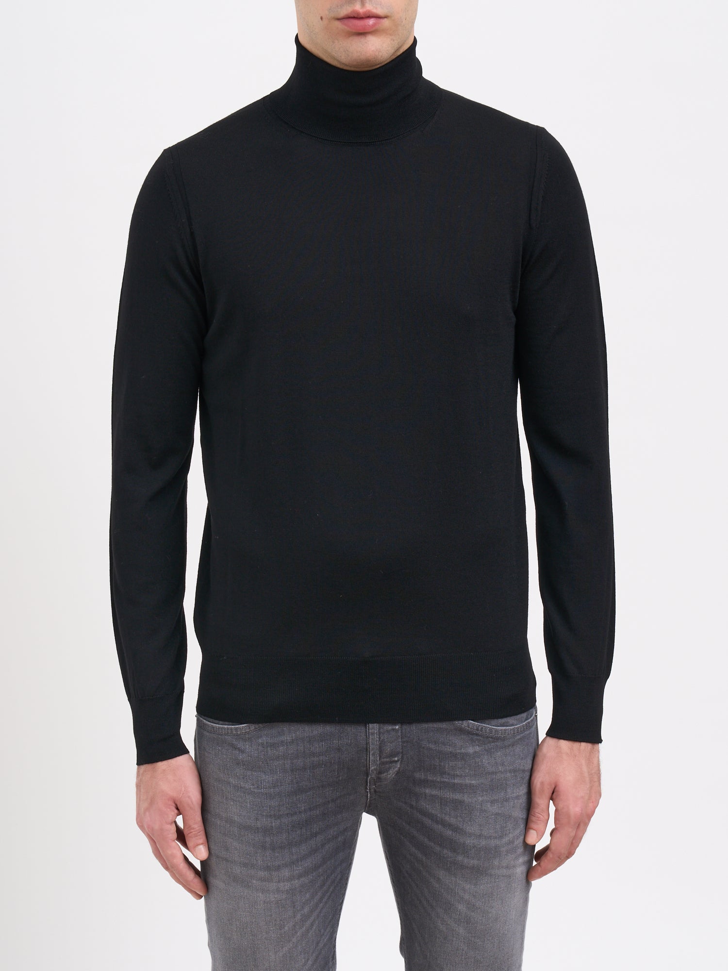 PAOLO PECORA Wool High Neck Sweater - Medium Size