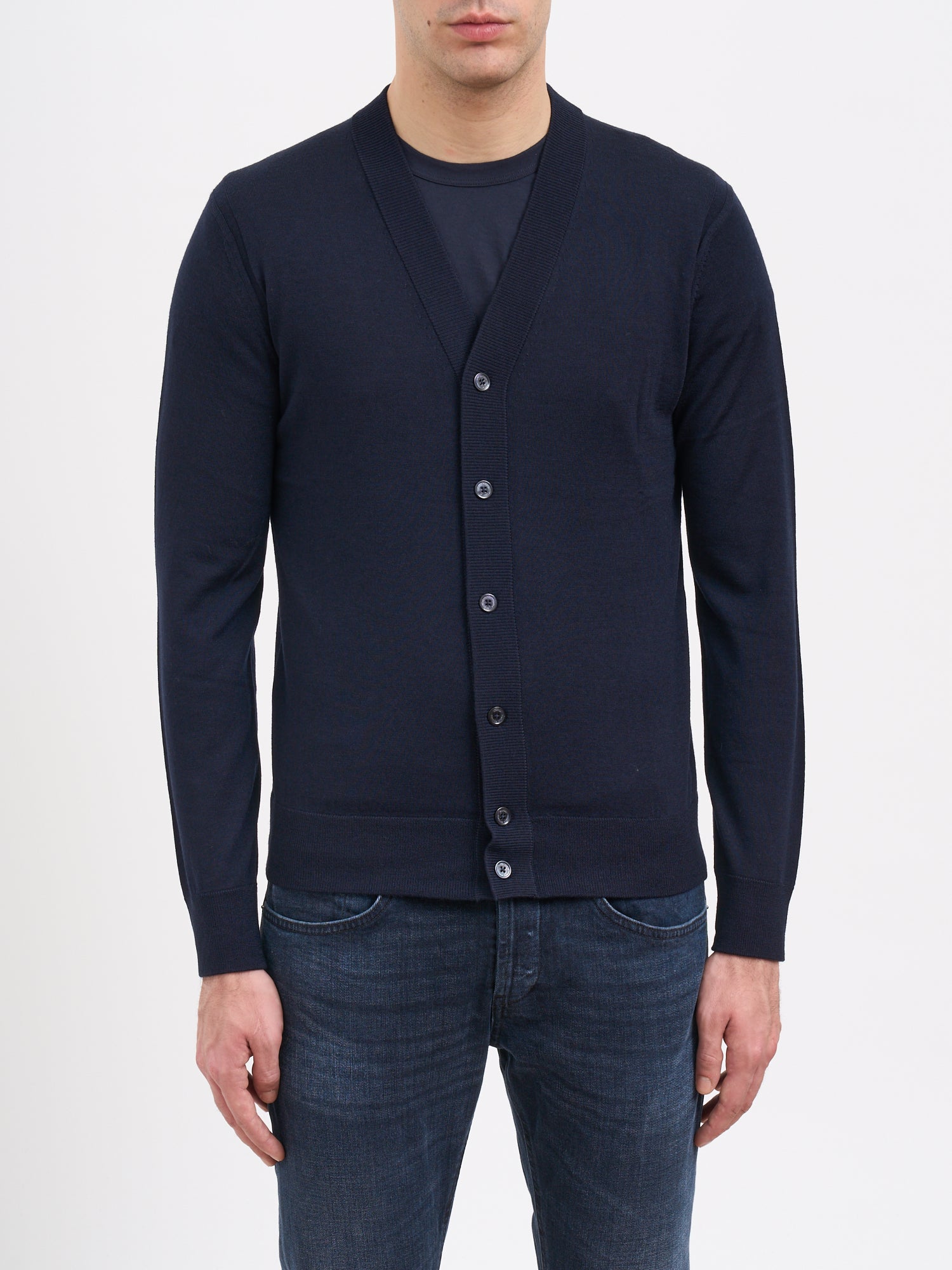 PAOLO PECORA V-Neck Virgin Wool Cardigan - Men’s Size