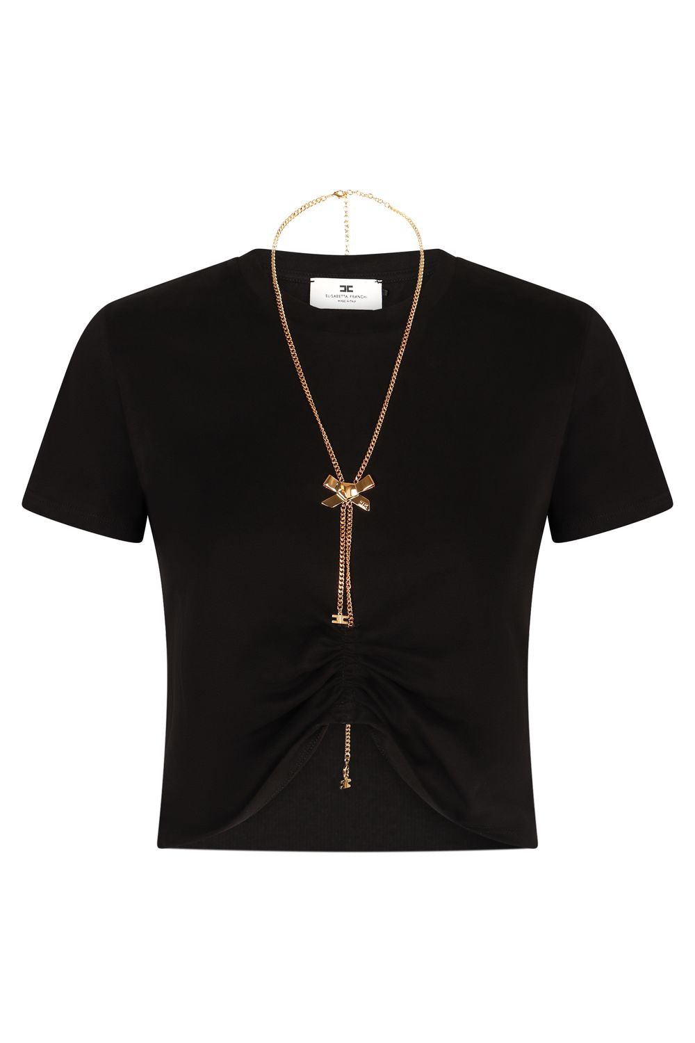 ELISABETTA FRANCHI Logo Detail Cropped T-Shirt