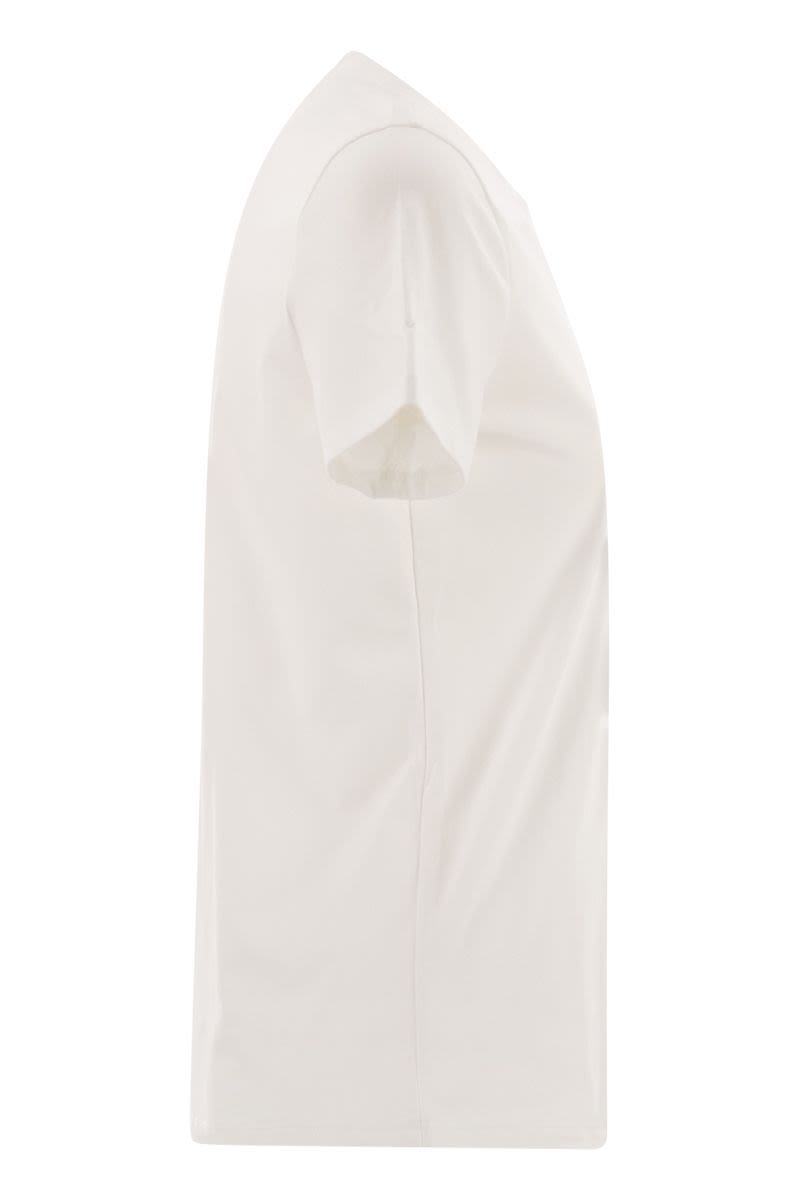 ELISABETTA FRANCHI Slim Fit Cotton T-Shirt with Embroidered Logo