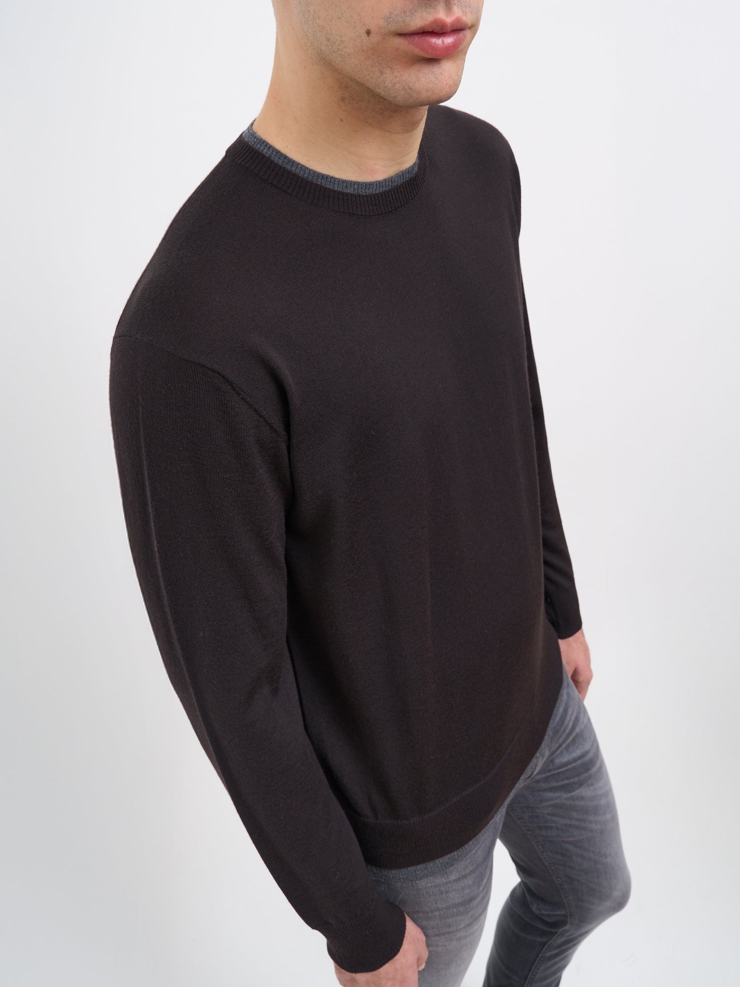 PAOLO PECORA Crew Neck Wool Sweater - Size Medium