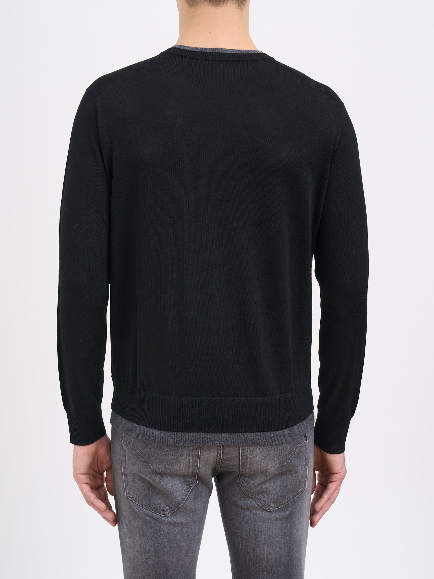 PAOLO PECORA Crew Neck Wool Sweater in Medium Size