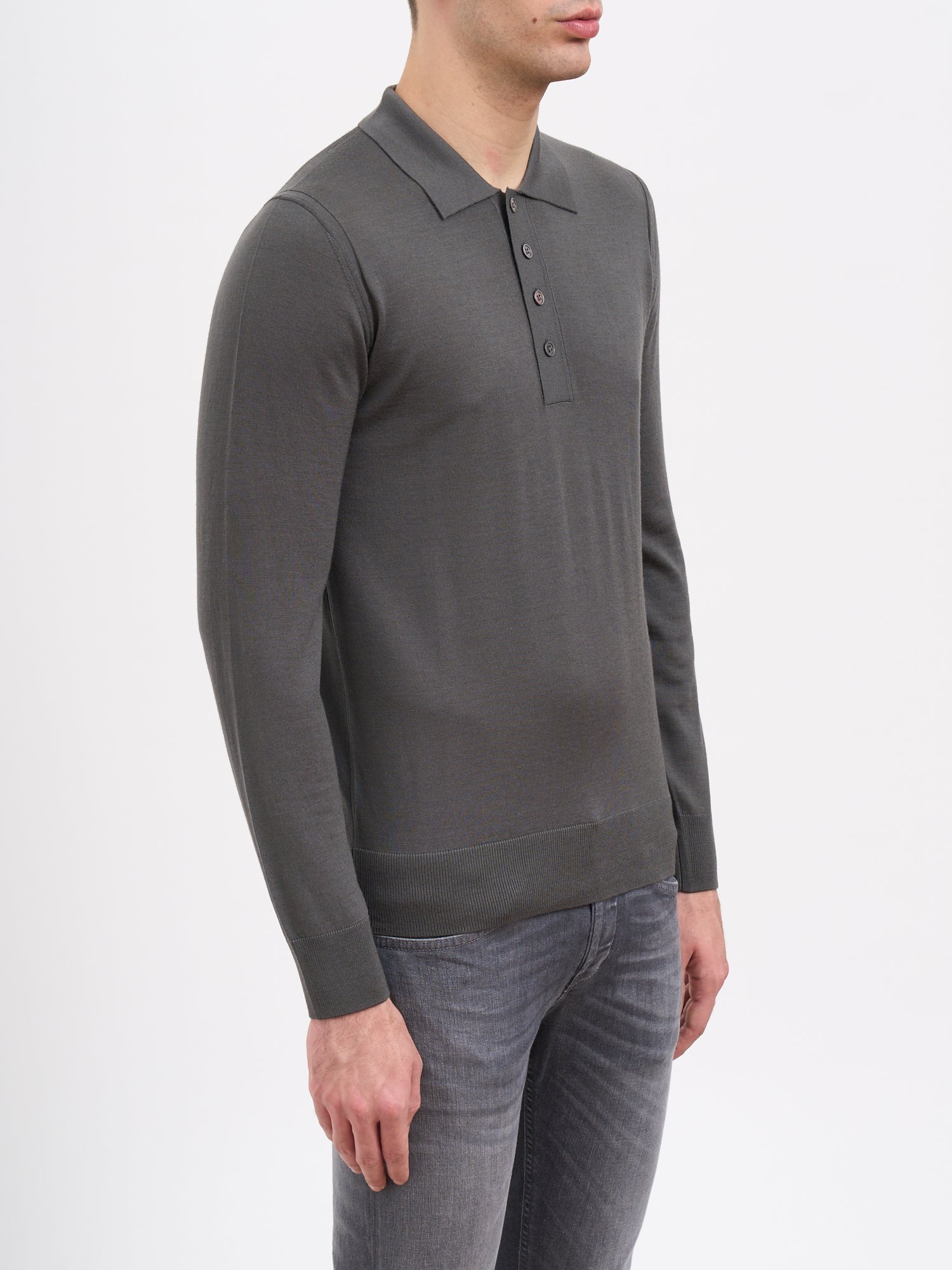 PAOLO PECORA Men's Crew Neck Wool Sweater - Size Medium