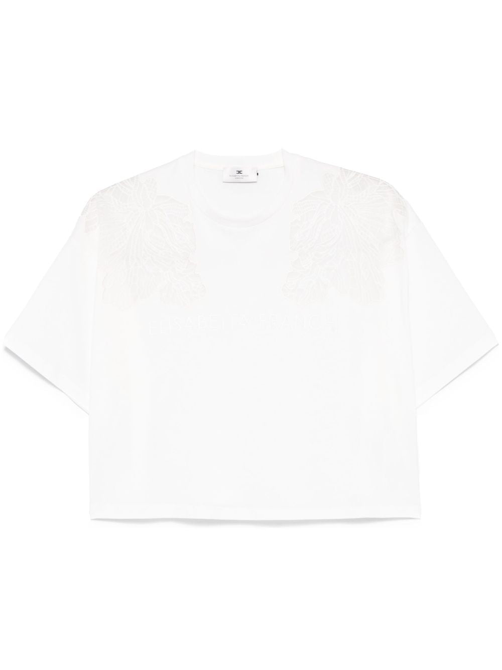 ELISABETTA FRANCHI Embroidered Crew Neck Short Sleeve T-Shirt