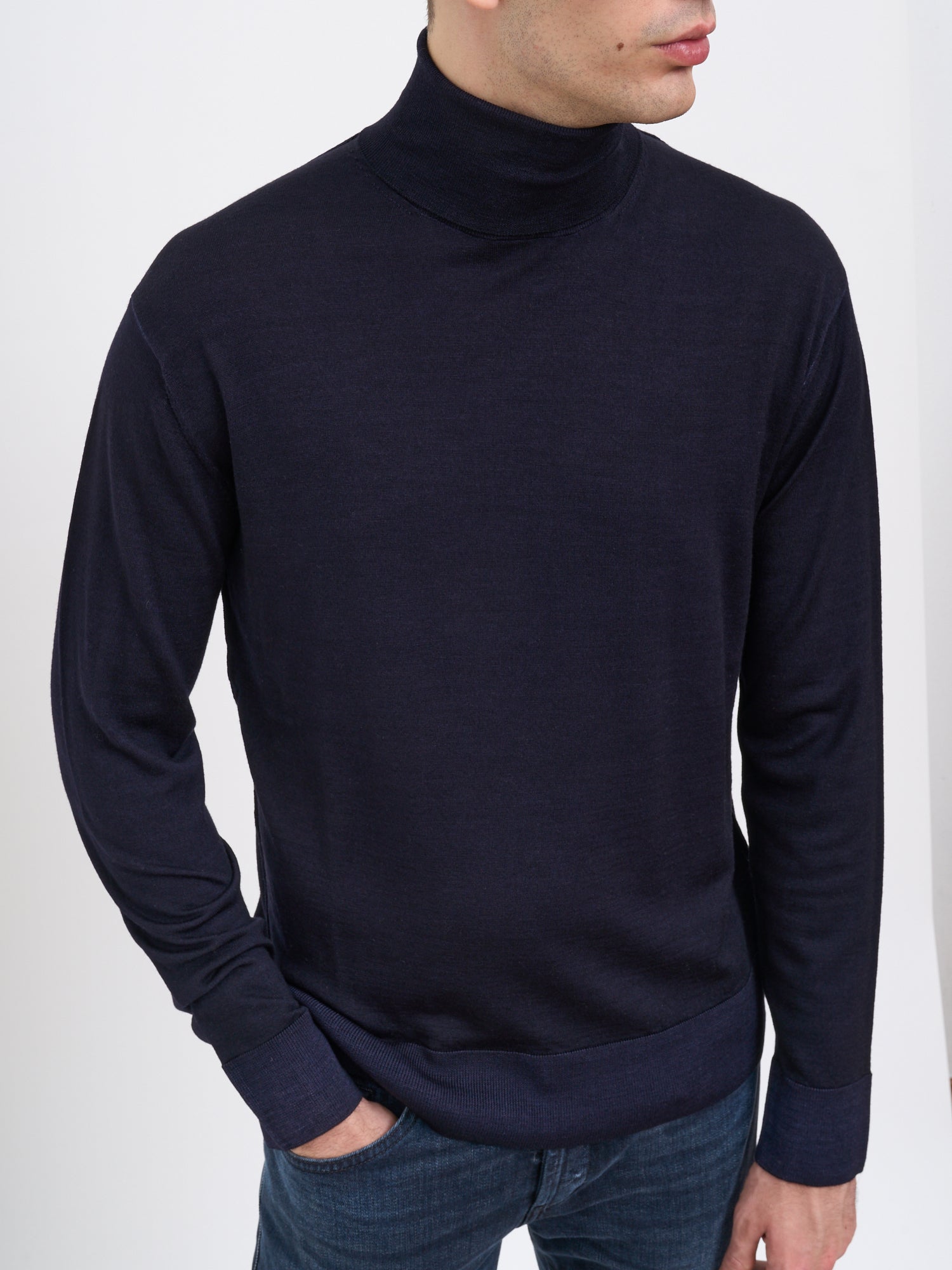 PAOLO PECORA Wool High Neck Sweater - Medium Size