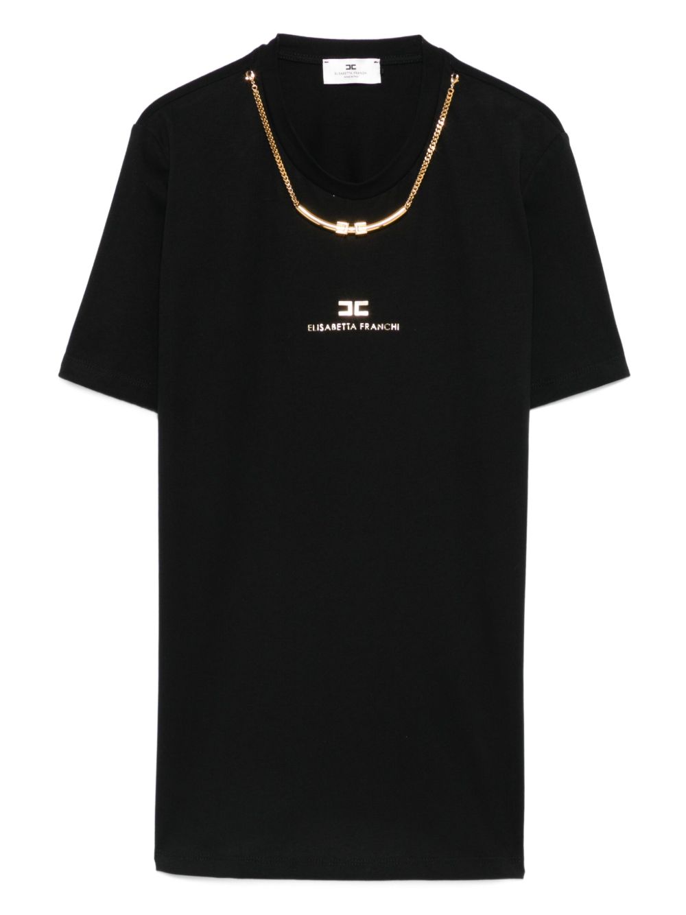 ELISABETTA FRANCHI Chain-Adorned Cotton T-Shirt