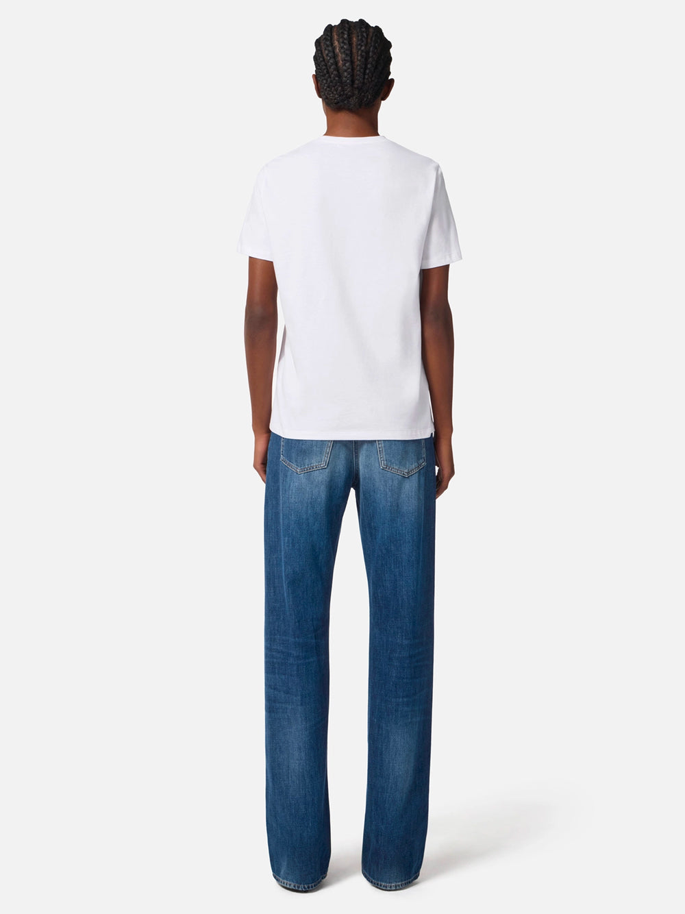 ELISABETTA FRANCHI Cotton T-Shirt with Decorative Necklace