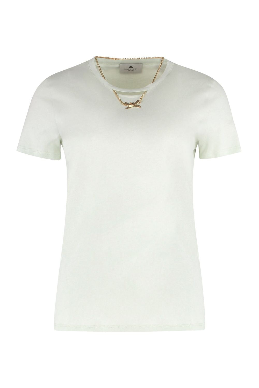 ELISABETTA FRANCHI Cut-Out Detail Cotton T-Shirt