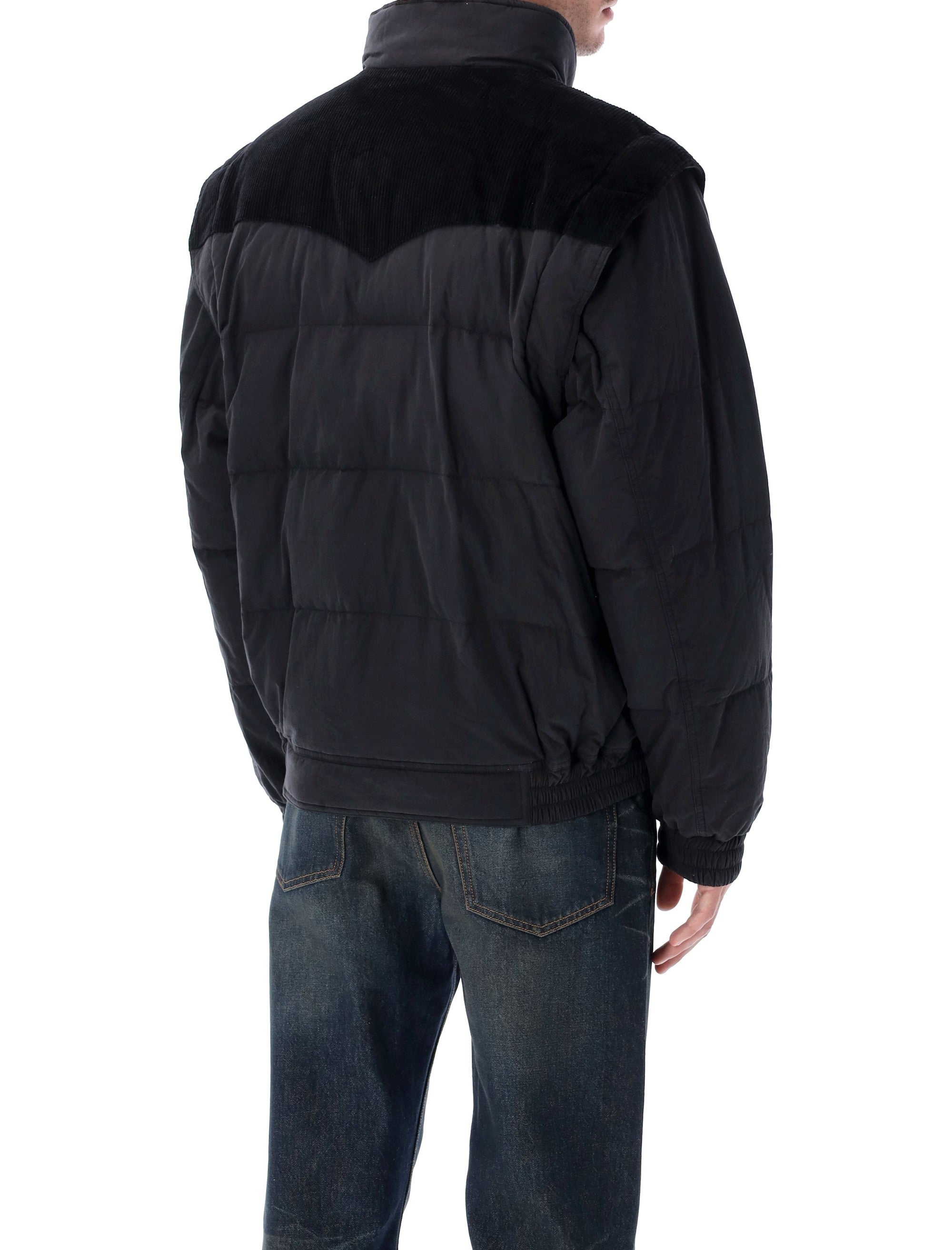 ISABEL MARANT Men's Short Puffer Jacket with Dual Collar and Removable Sleeves