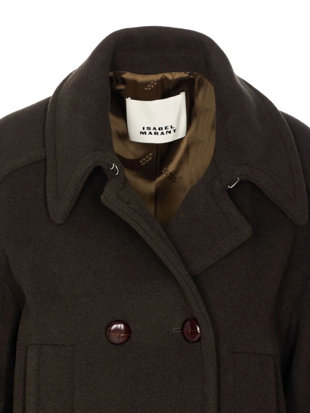 ISABEL MARANT Double Breasted Wool Blend Peacoat for Women - FW25