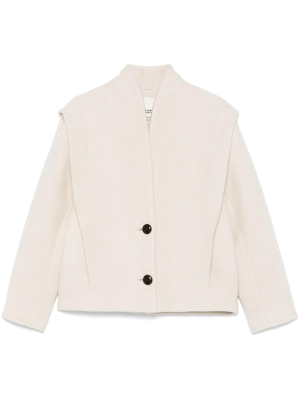 ISABEL MARANT Wool Jacket with Layered Details and Button Fastening