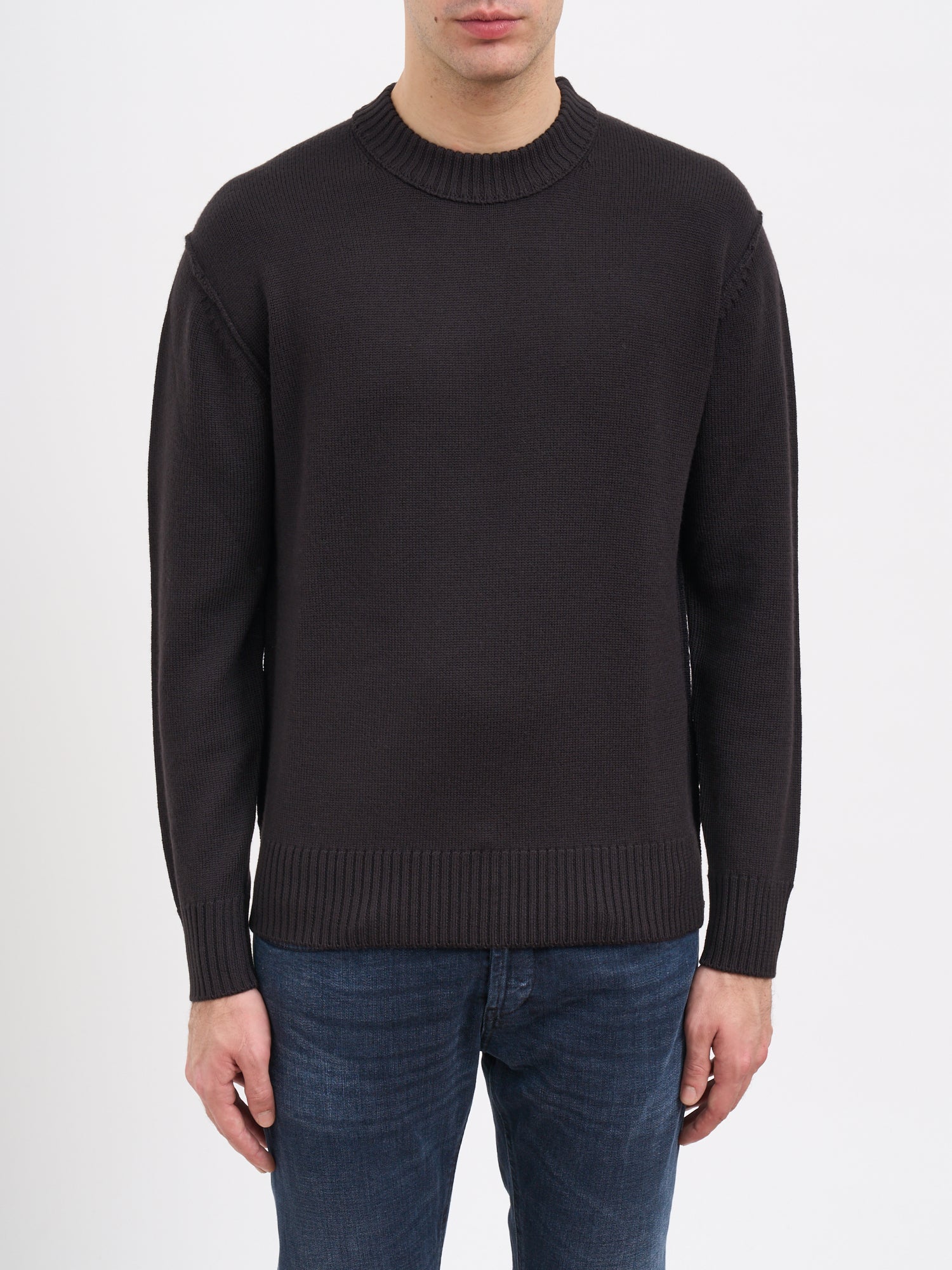 PAOLO PECORA Crew Neck Wool Sweater - Medium
