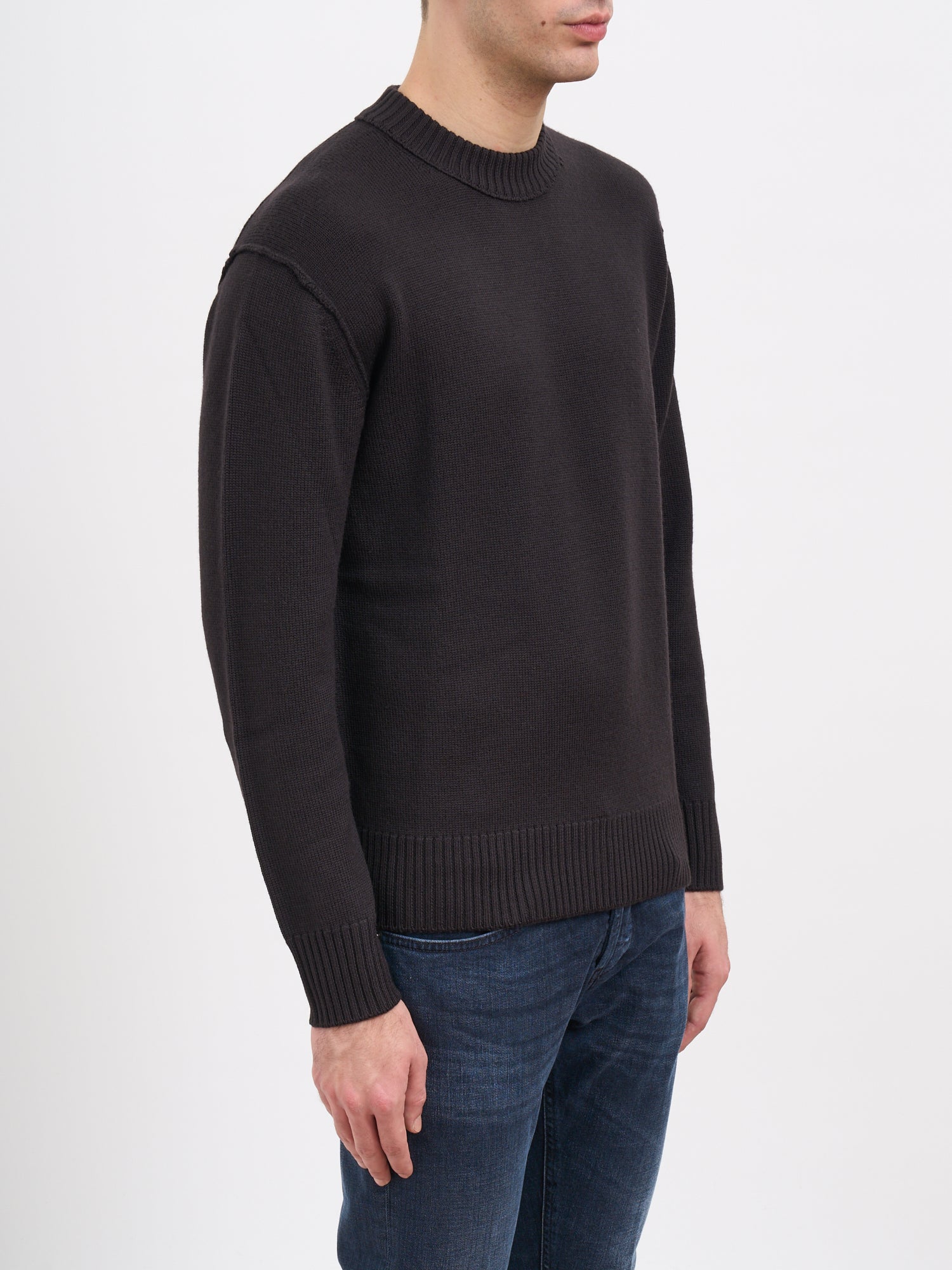 PAOLO PECORA Crew Neck Wool Sweater - Medium