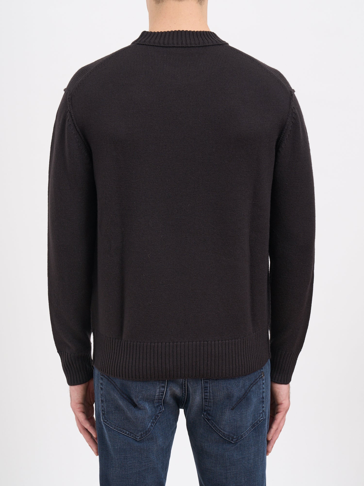 PAOLO PECORA Crew Neck Wool Sweater - Medium