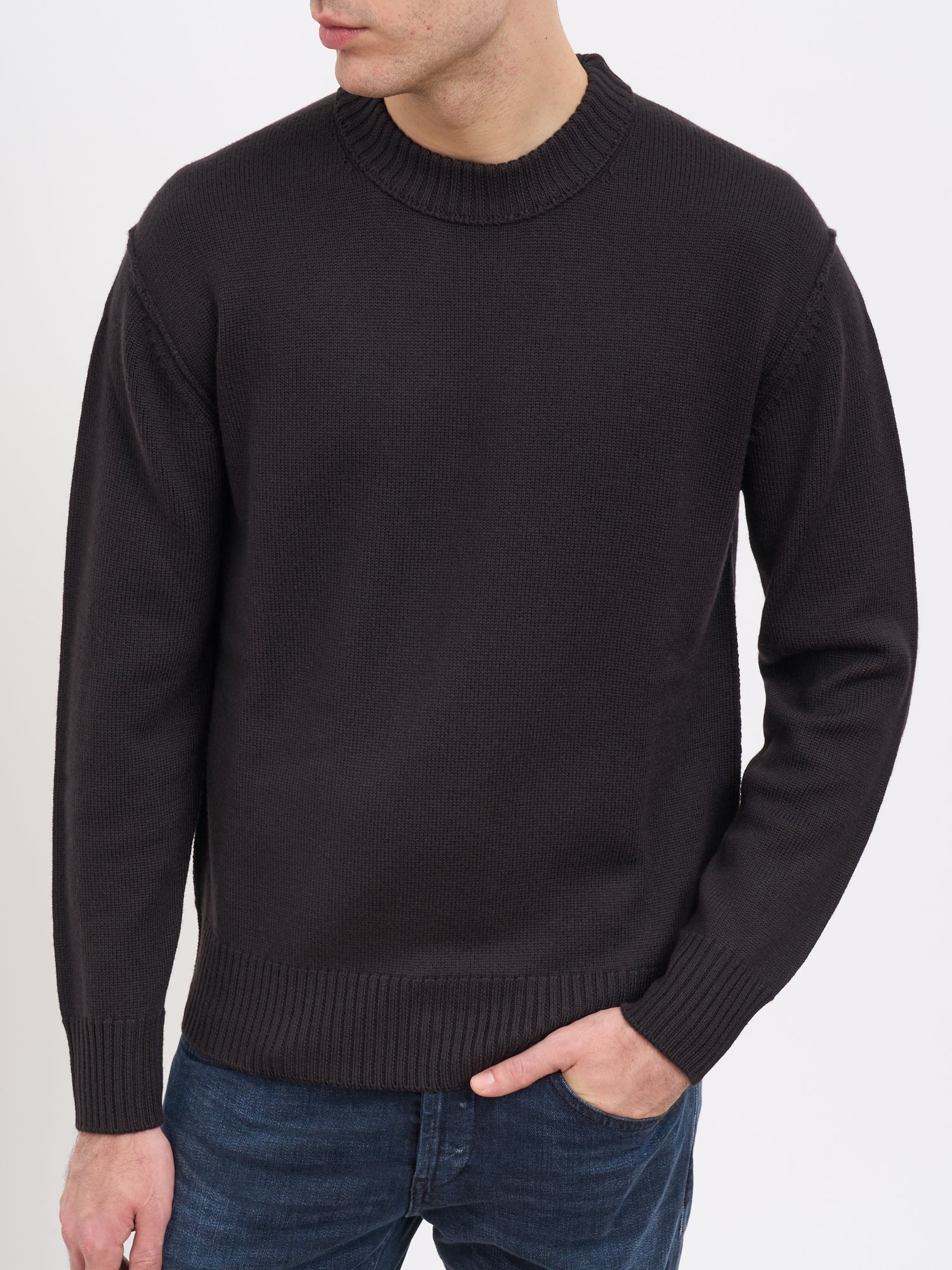 PAOLO PECORA Crew Neck Wool Sweater - Medium