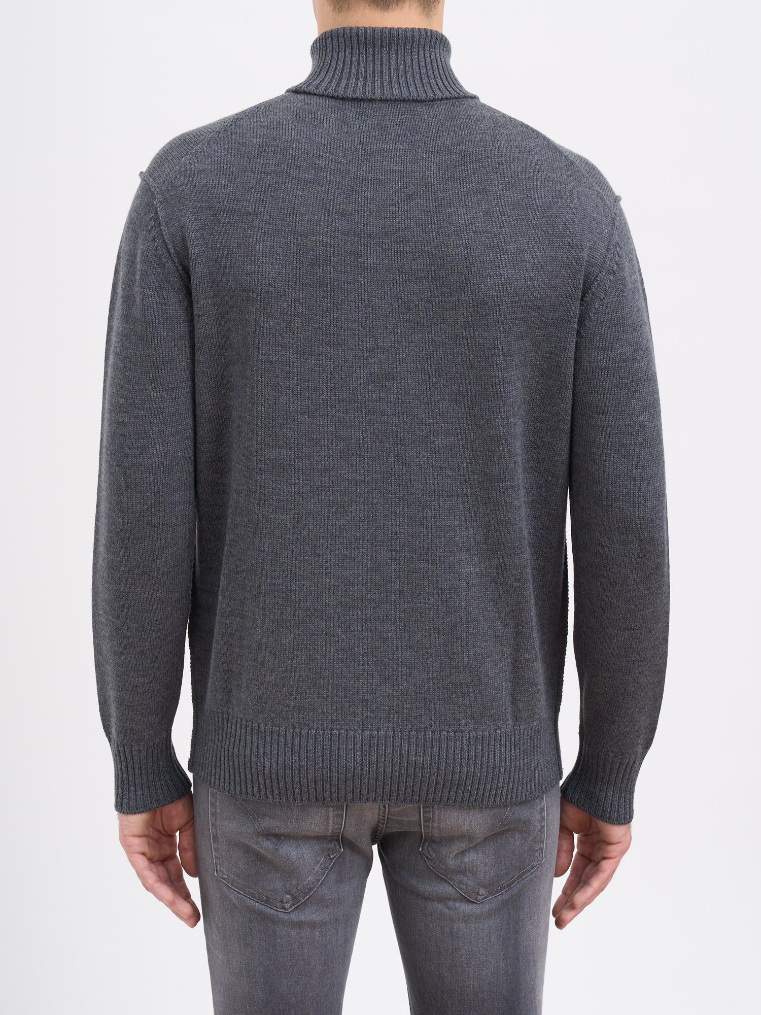 PAOLO PECORA Men's Wool High Neck Sweater - Size Medium