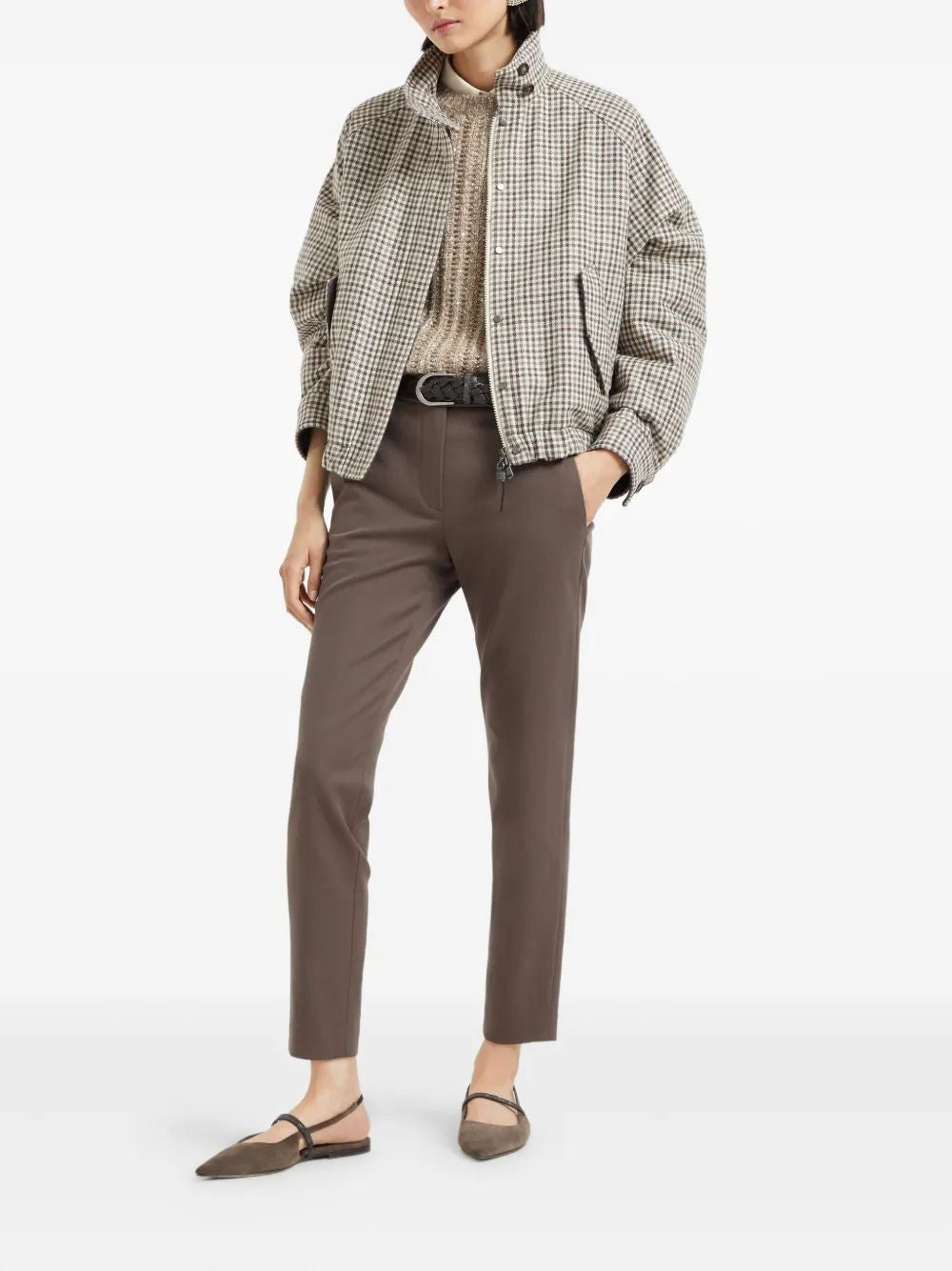 BRUNELLO CUCINELLI Cropped Cotton-Blend T-Shirt Trousers