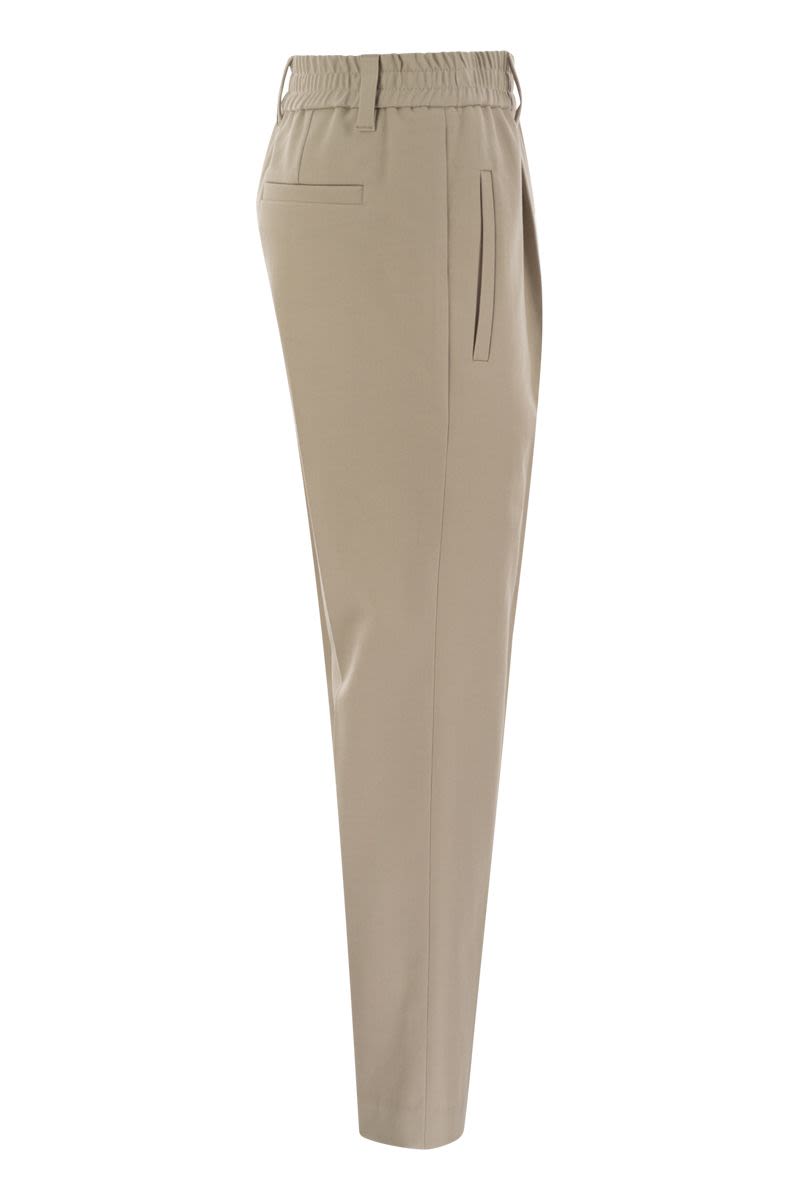 BRUNELLO CUCINELLI Stretch Cotton Relaxed Cover-Up Trousers with Jewel Embellishment - Women’s