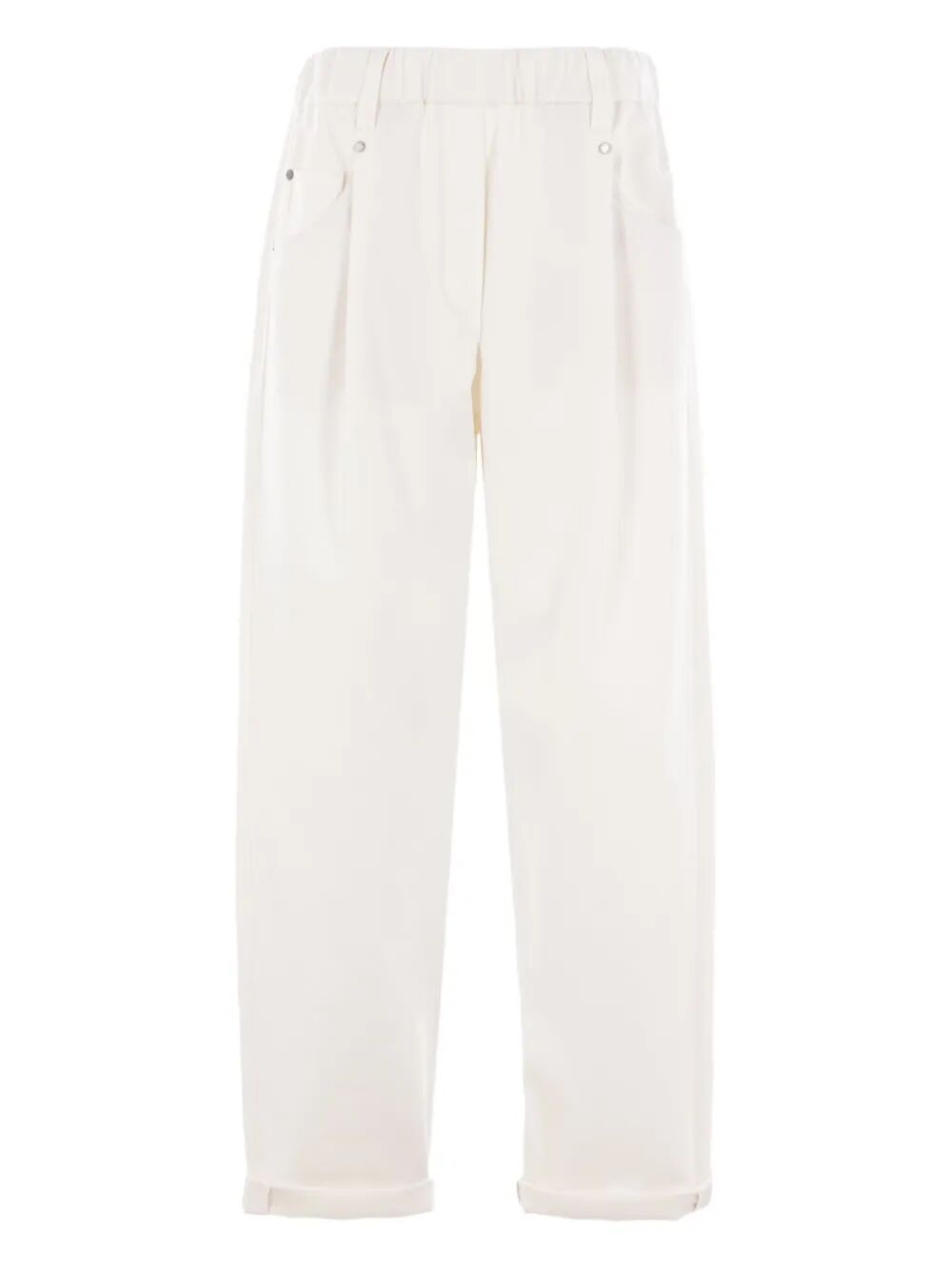 BRUNELLO CUCINELLI Baggy Pull-On Trousers in Stretch Cotton