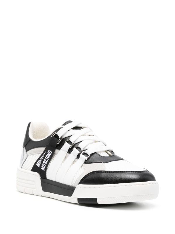 MOSCHINO COUTURE Logo-Tape Leather Sneakers for Women