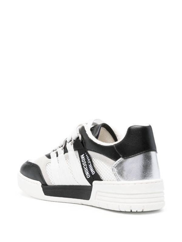 MOSCHINO COUTURE Logo-Tape Leather Sneakers for Women