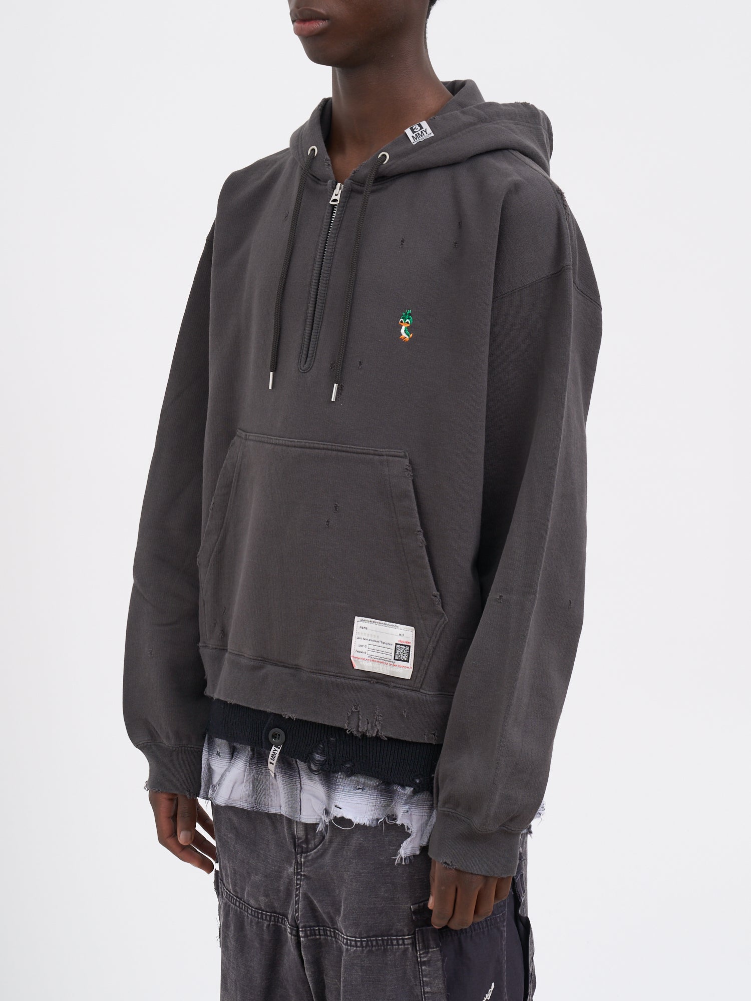 MAISON MIHARA YASUHIRO	 Triple Layered Half Zip Hoodie - Size 48