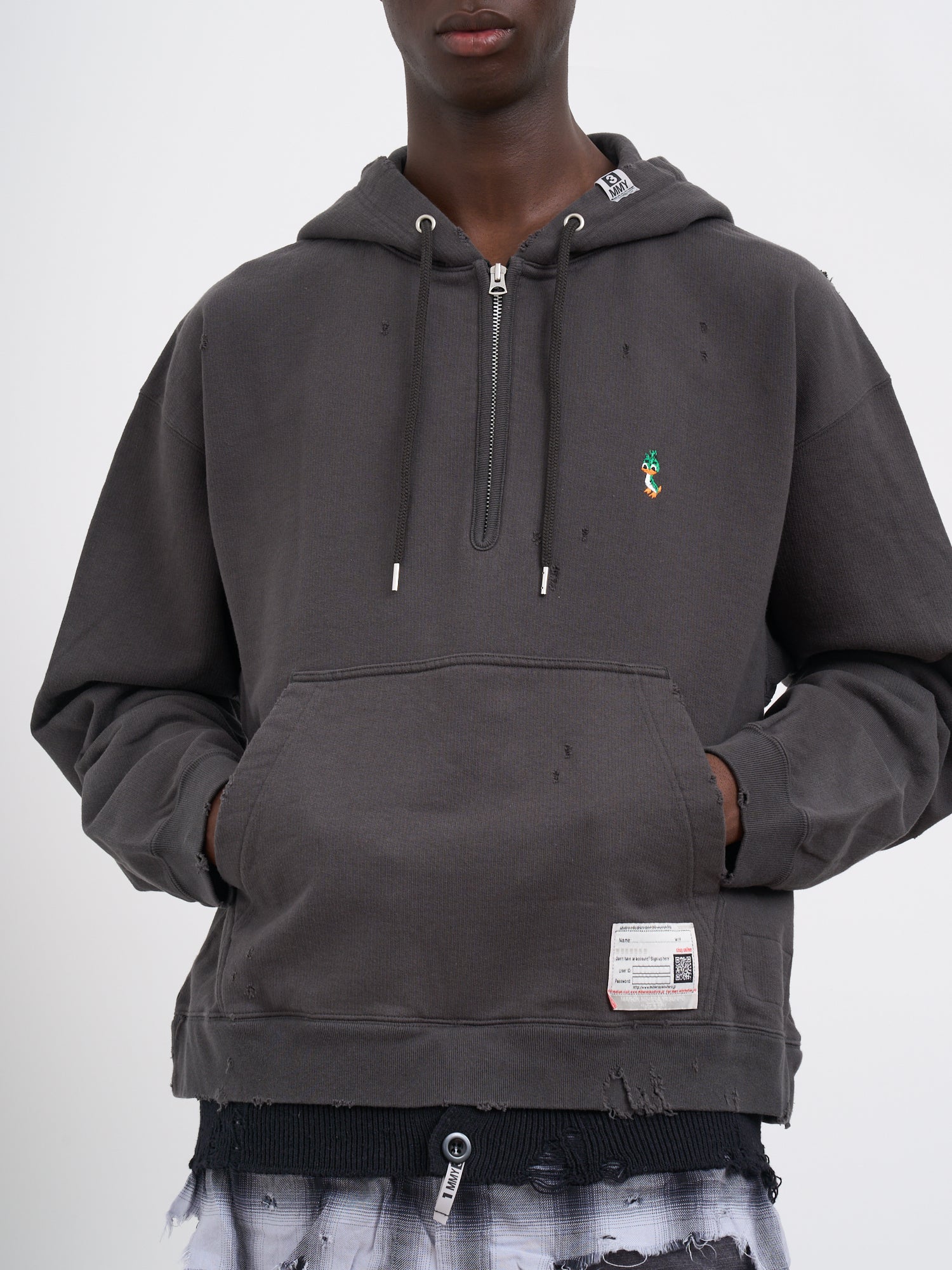 MAISON MIHARA YASUHIRO	 Triple Layered Half Zip Hoodie - Size 48