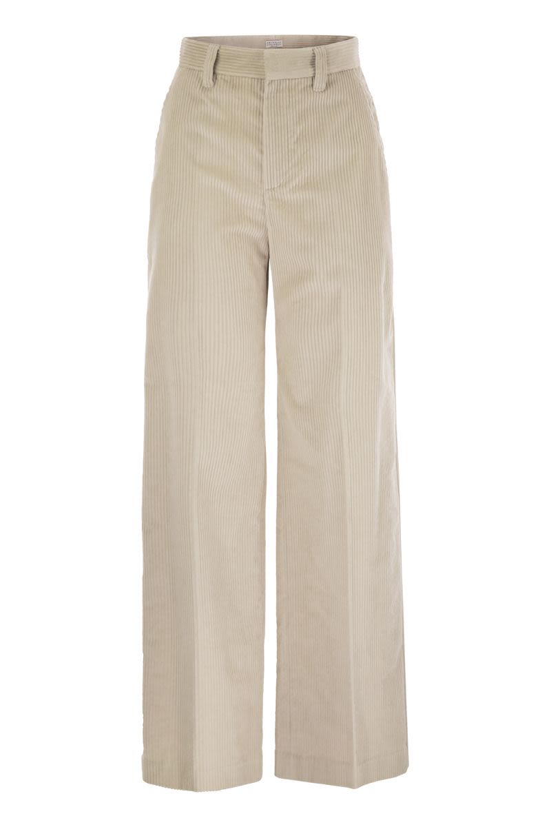 BRUNELLO CUCINELLI Fluid Corduroy Sartorial Track Trousers - Women's
