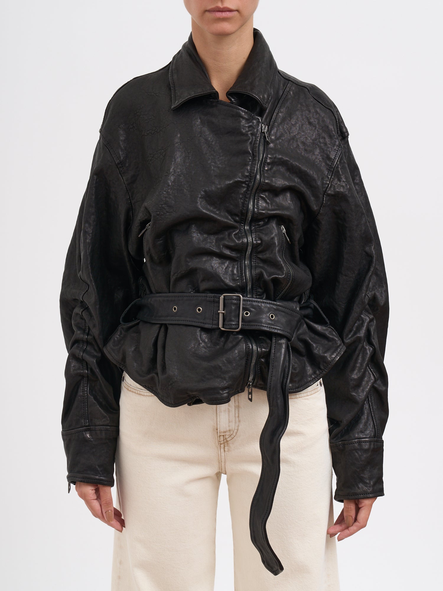 DIESEL Leather Motorcycle Jacket for Women - FW25 Collection