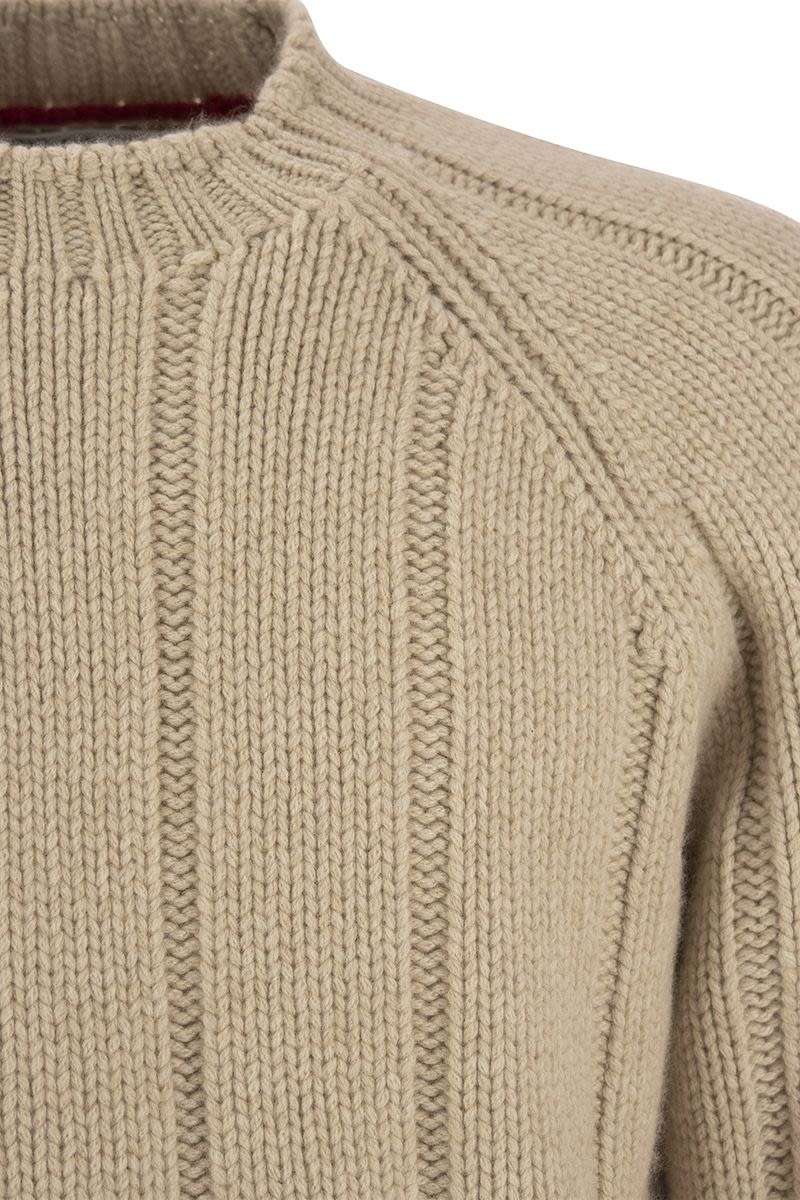 BRUNELLO CUCINELLI Flat-Ribbed Cashmere Sweater - Tight Fit