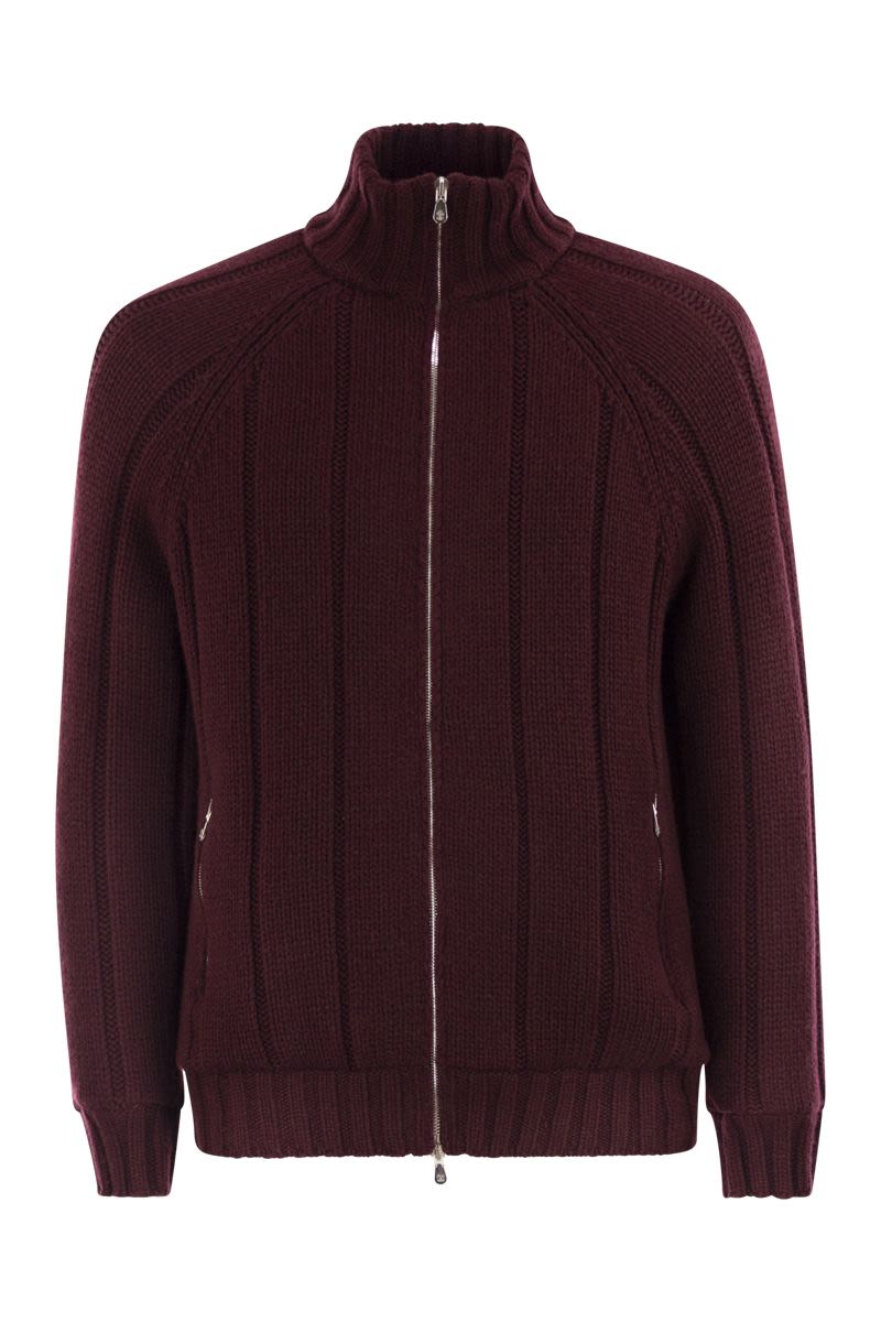 BRUNELLO CUCINELLI Cashmere Knit Down Jacket with Zip - Men's