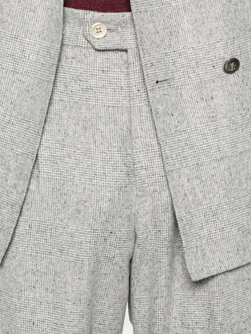 BRUNELLO CUCINELLI Double-Breasted Wool & Silk Suit for Men