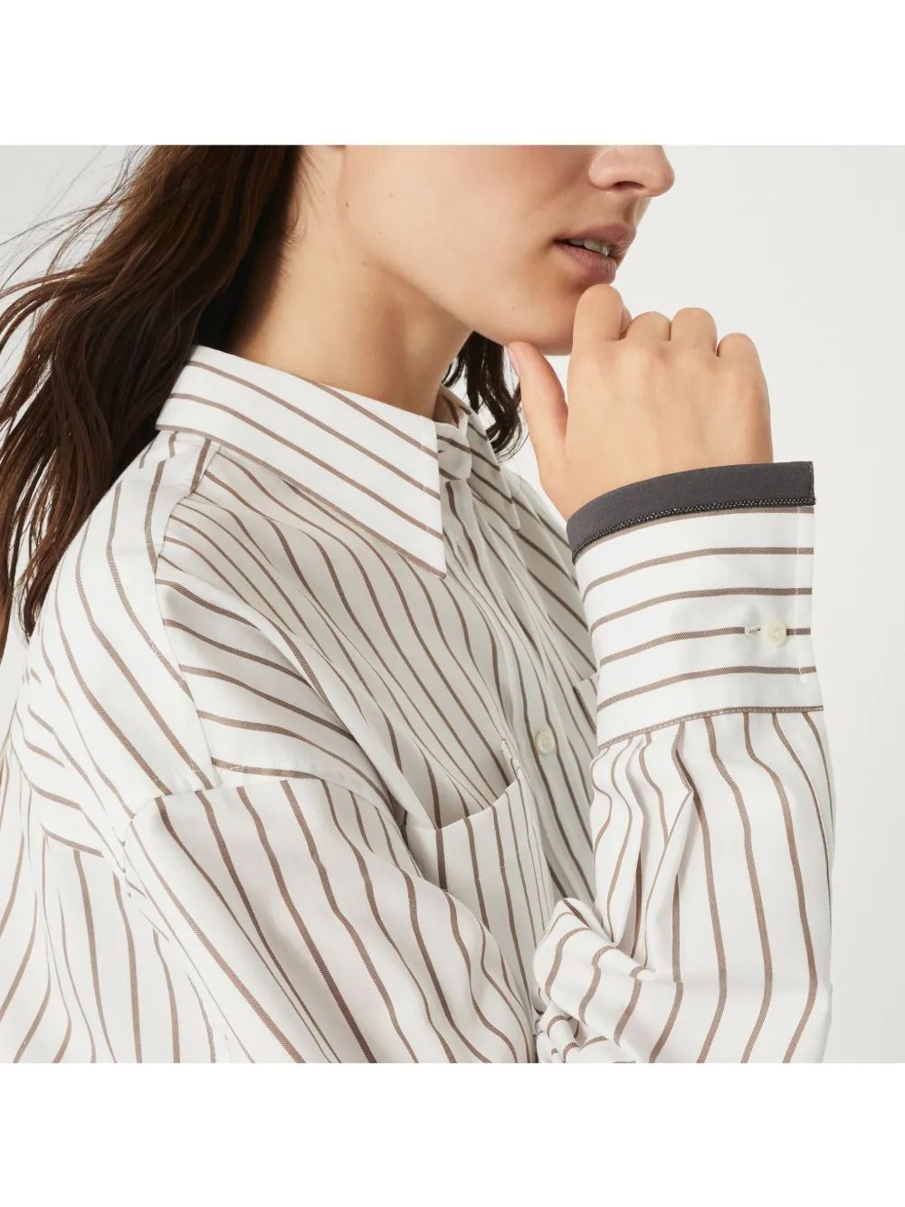 BRUNELLO CUCINELLI Striped Cotton Shirt for Women - SS25