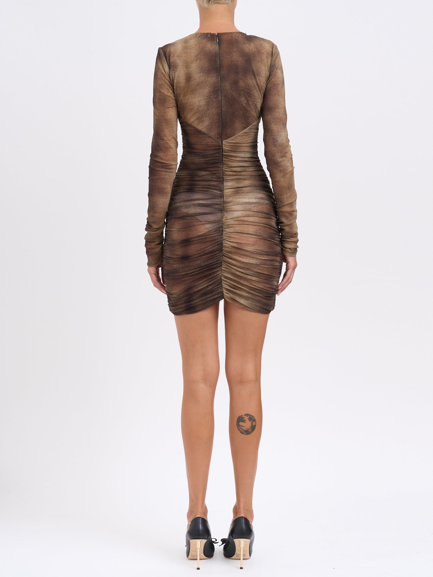 ELISABETTA FRANCHI Tulle Dress with Statement Necklace - Size 40