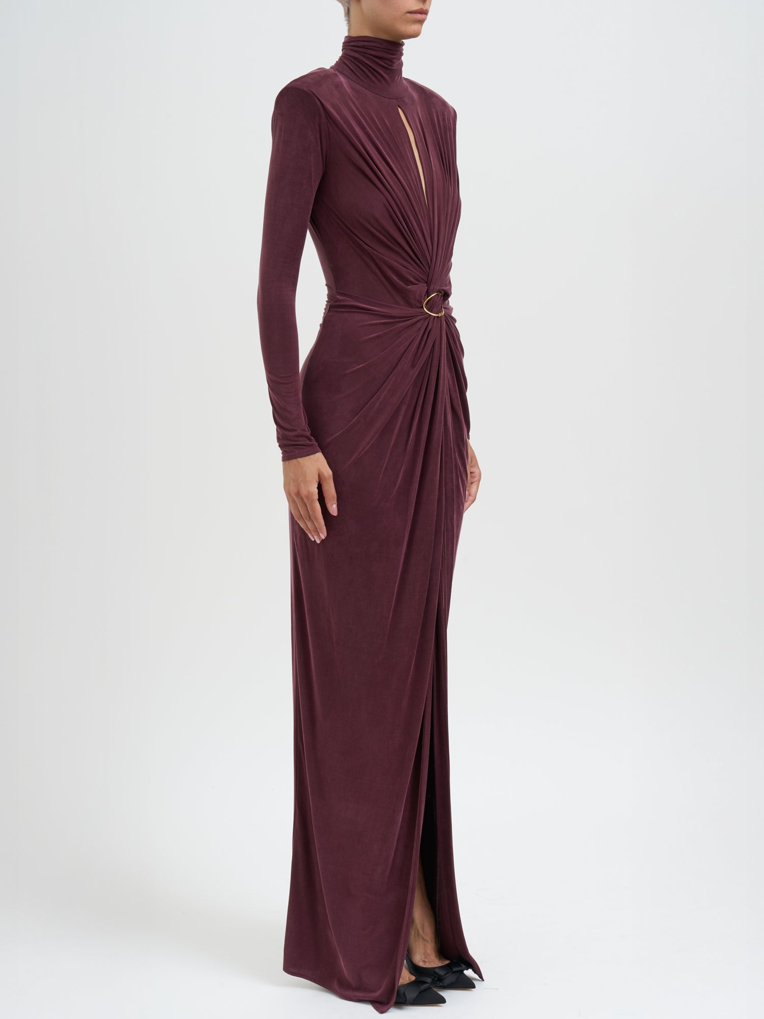 ELISABETTA FRANCHI Red Carpet Mini Dress with Draping - Size 40