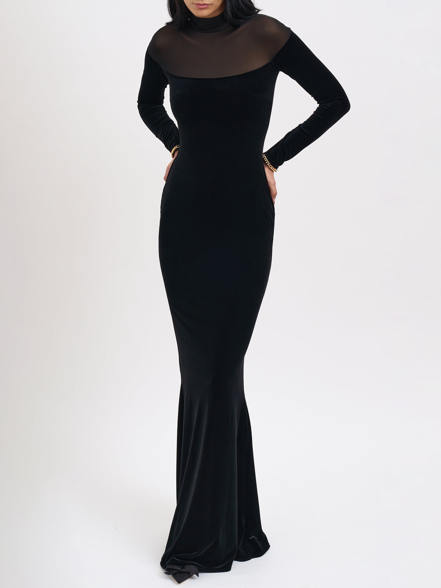 ELISABETTA FRANCHI Red Carpet Velvet Dress - Size 40