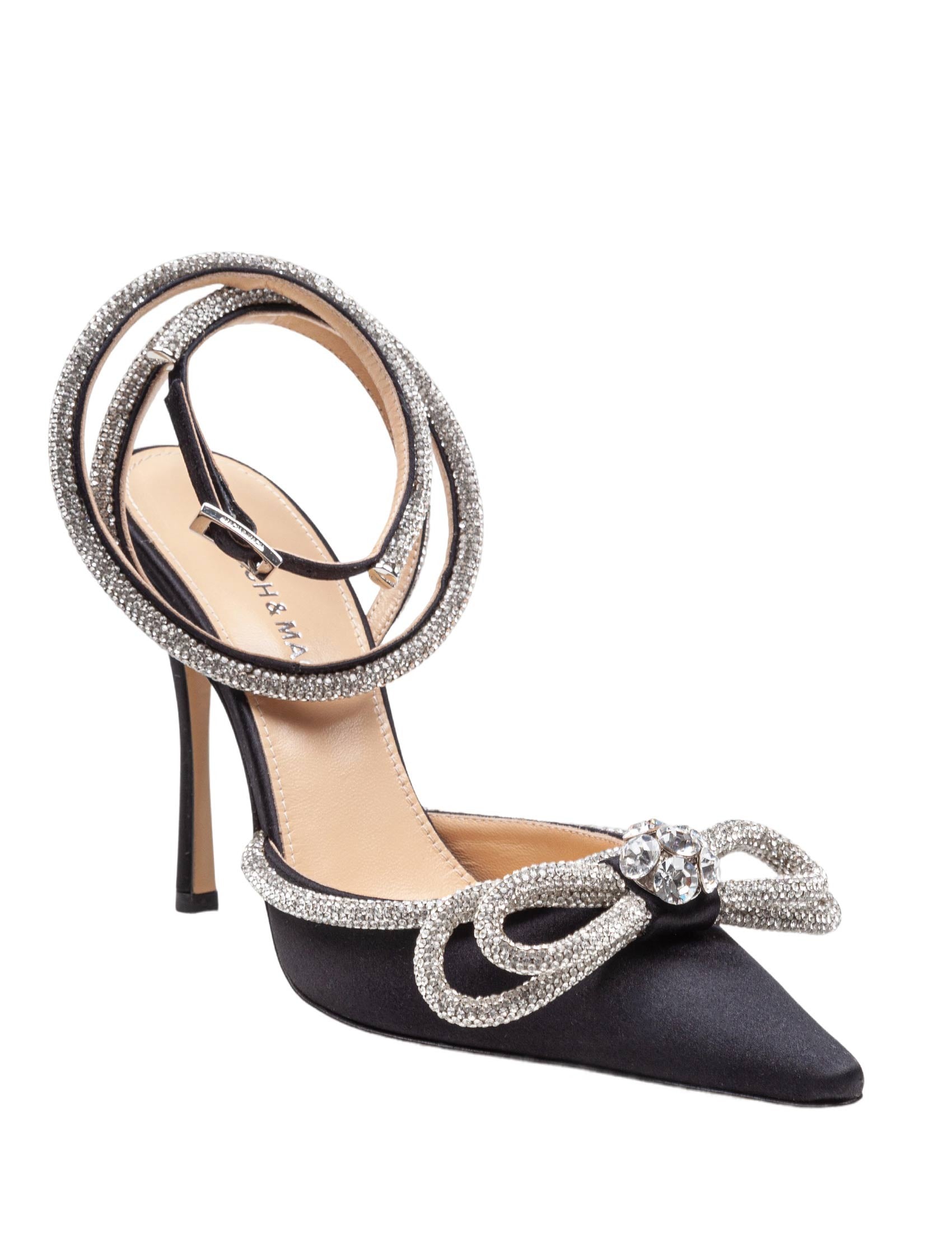 MACH & MACH Double Bow Satin Pumps for Women