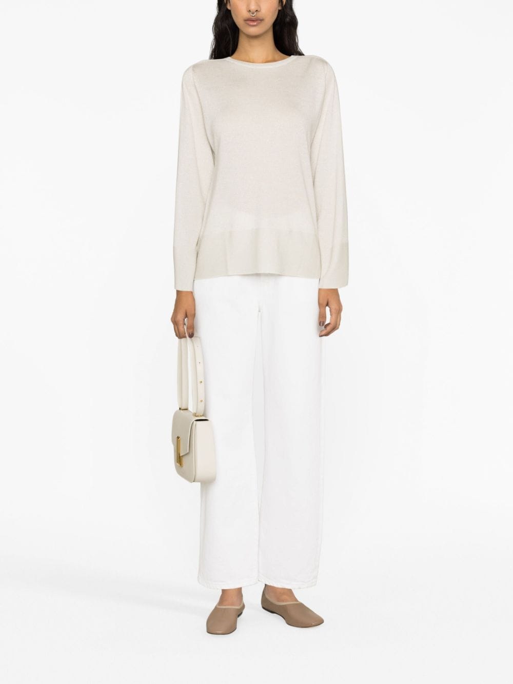 FABIANA FILIPPI Lurex Crew Neck Sweater for Women - Fall/Winter 2023