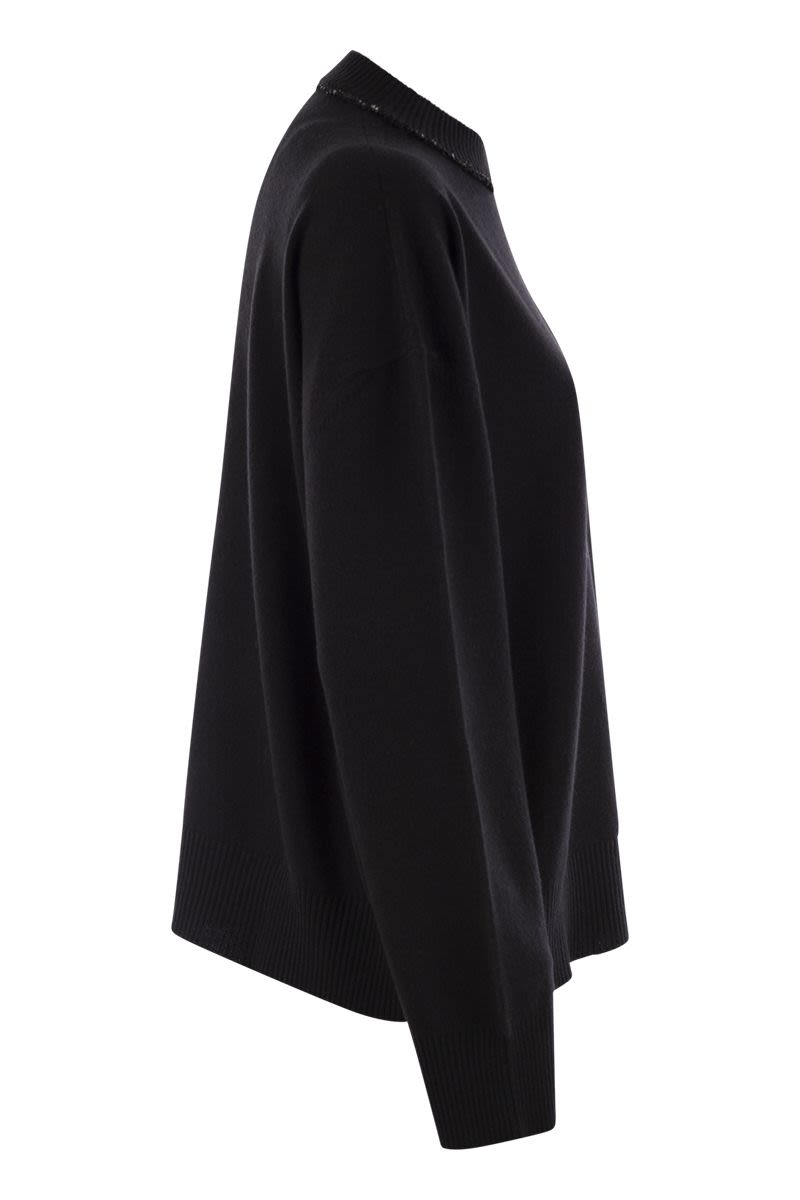 FABIANA FILIPPI Oversized Crew-Neck Sweater with Sequins