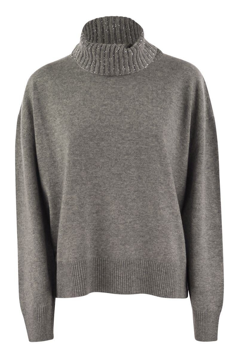 FABIANA FILIPPI Refined Turtleneck Sweater in Wool, Silk, and Cashmere