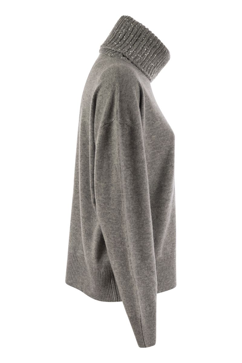 FABIANA FILIPPI Refined Turtleneck Sweater in Wool, Silk, and Cashmere