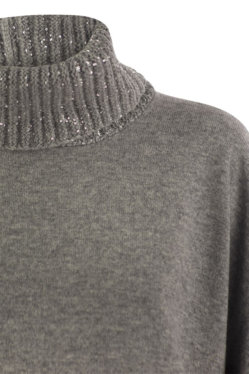 FABIANA FILIPPI Refined Turtleneck Sweater in Wool, Silk, and Cashmere