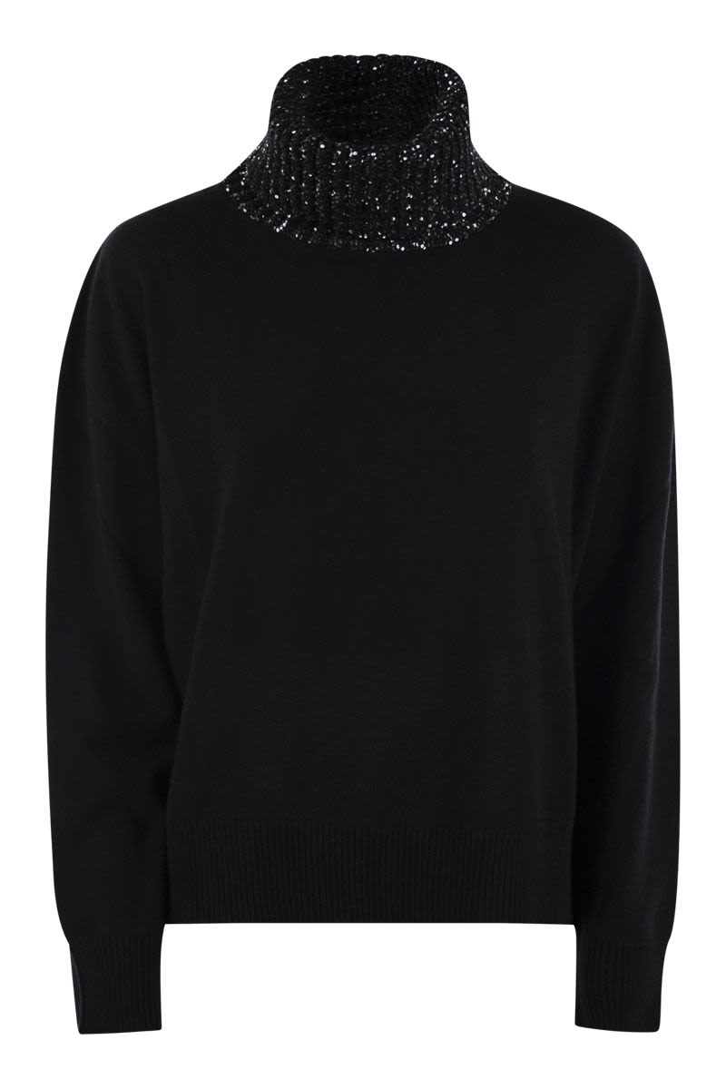 FABIANA FILIPPI Refined Turtleneck Sweater in Wool, Silk, and Cashmere