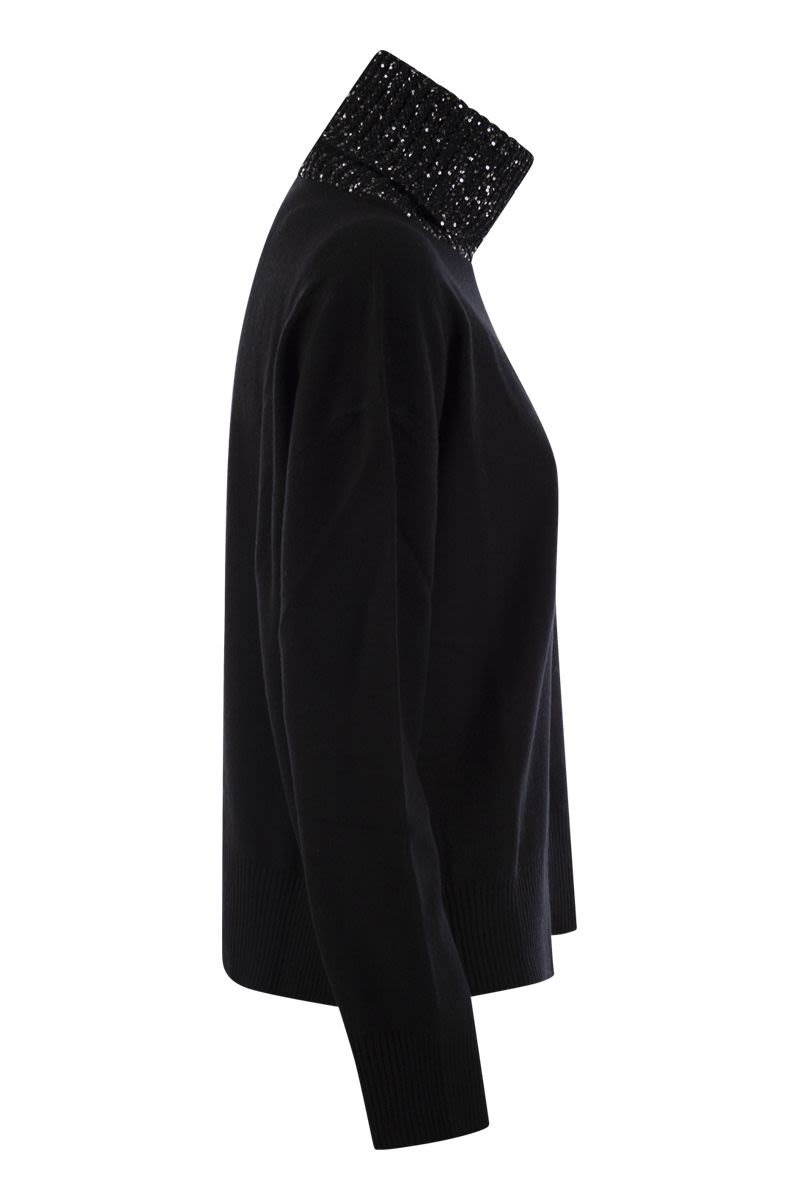 FABIANA FILIPPI Refined Turtleneck Sweater in Wool, Silk, and Cashmere